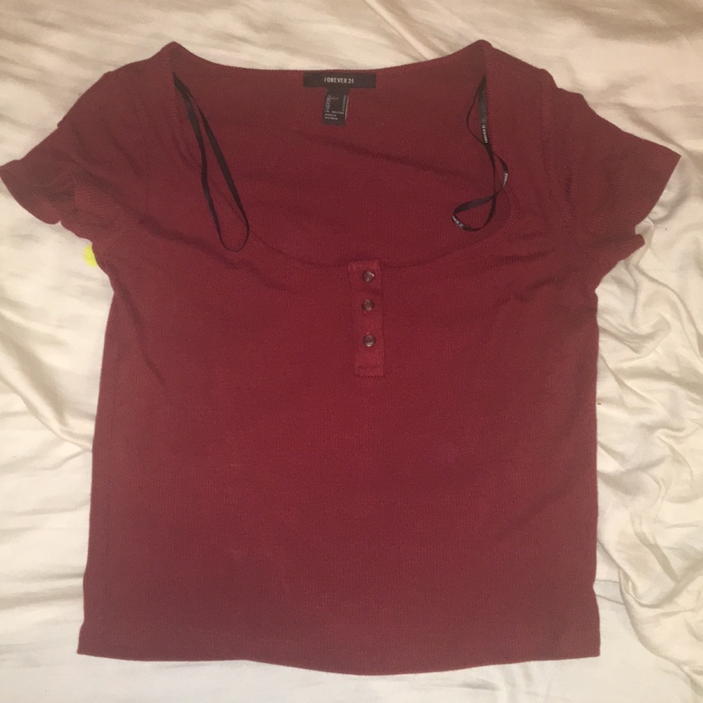 Burgundy top